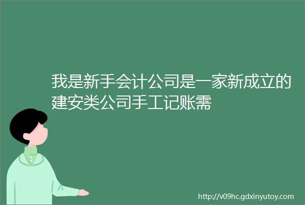 我是新手会计公司是一家新成立的建安类公司手工记账需