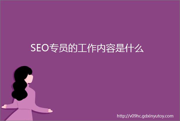 SEO专员的工作内容是什么