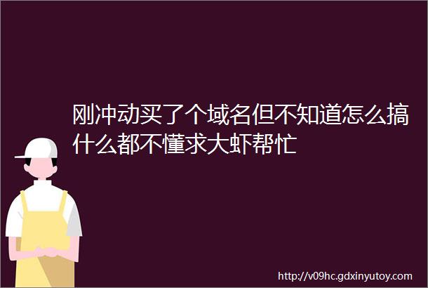 刚冲动买了个域名但不知道怎么搞什么都不懂求大虾帮忙