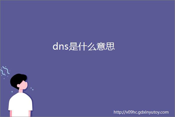 dns是什么意思