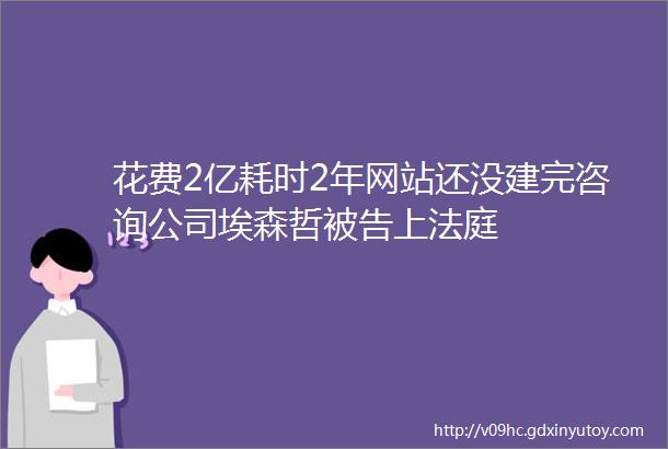 花费2亿耗时2年网站还没建完咨询公司埃森哲被告上法庭