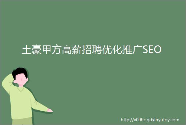 土豪甲方高薪招聘优化推广SEO